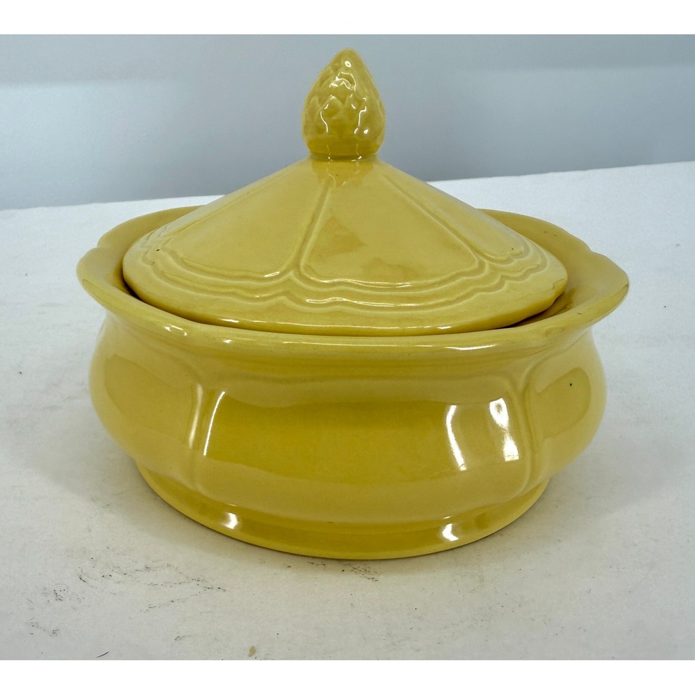 Vintage Federalist USA Yellow Covered‎ Casserole Dish Serving Bowl with Lid
